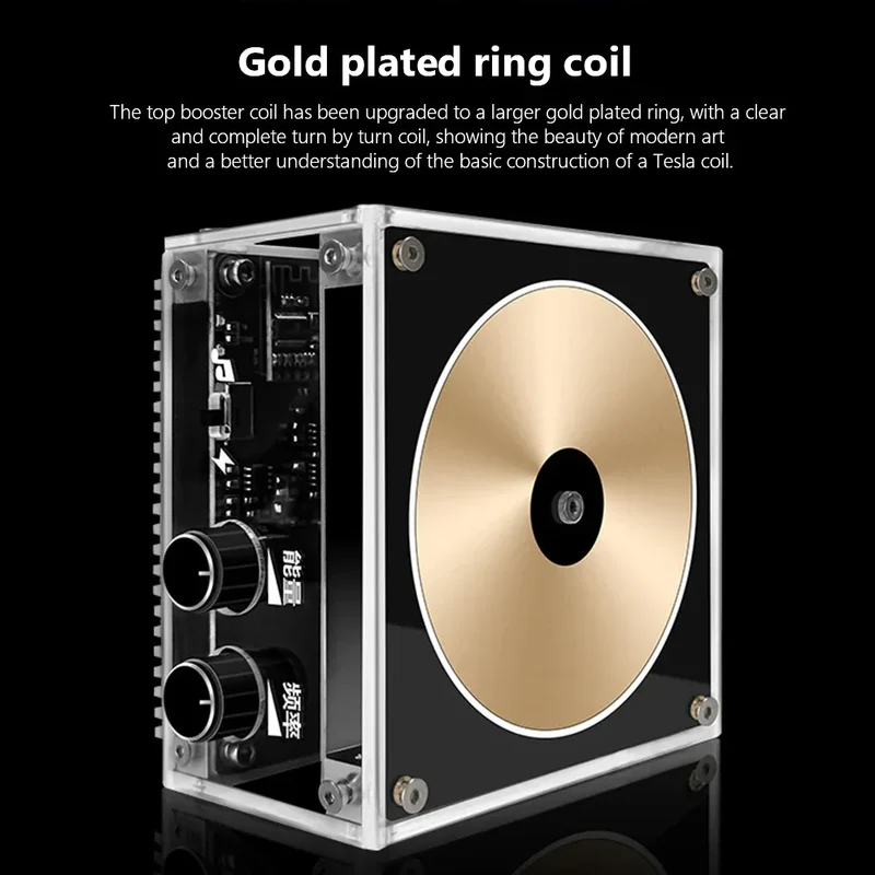 Tesla Coil Speaker Plam Music Loudspeaker Wireless Lighting High Frequency Pulse Test Apparatus for Experiment Science Education