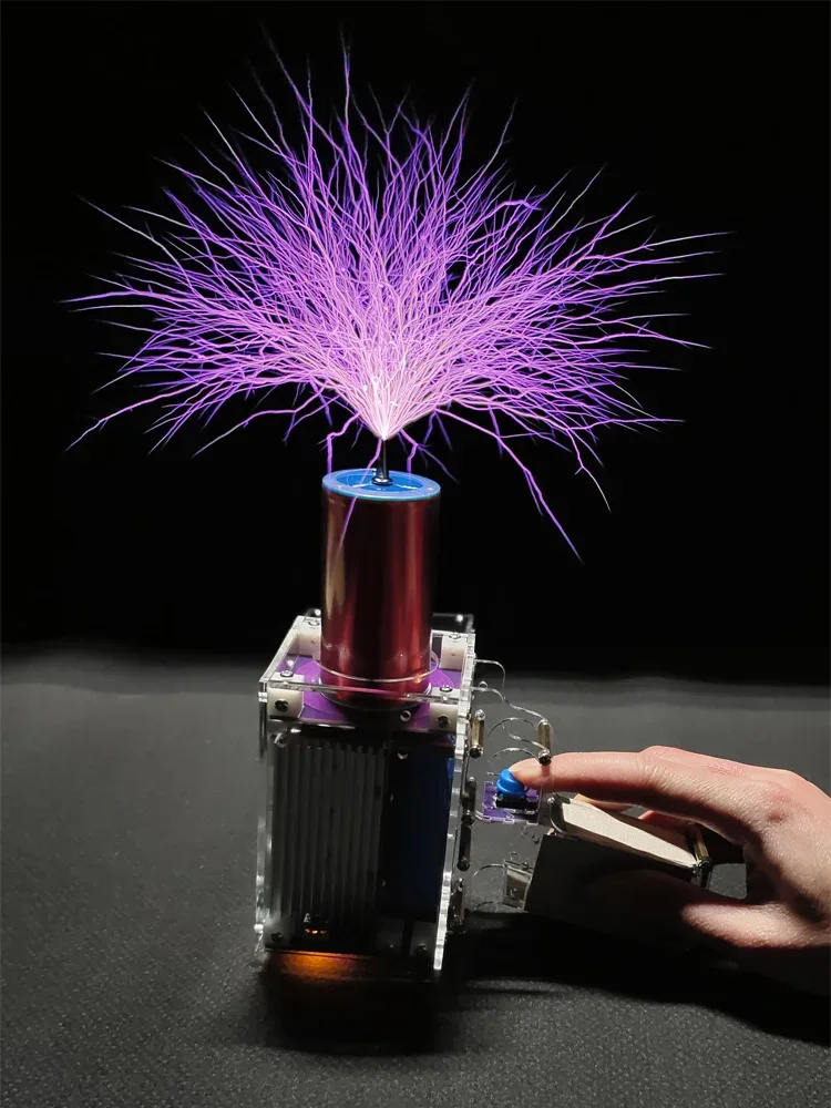 Third Generation Plus Official Enhanced Version 80W 6A Tesla Coil Gun Handheld Magnetic Energy Generator with Power Adapter