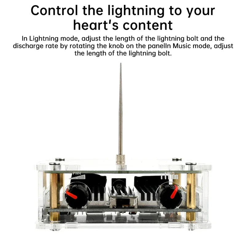 AC110-220V Input Dual Mode Music Tesla Coil Palm Tesla Coil High Frequency Voltage Pulse arc Generator Artificial Lightning