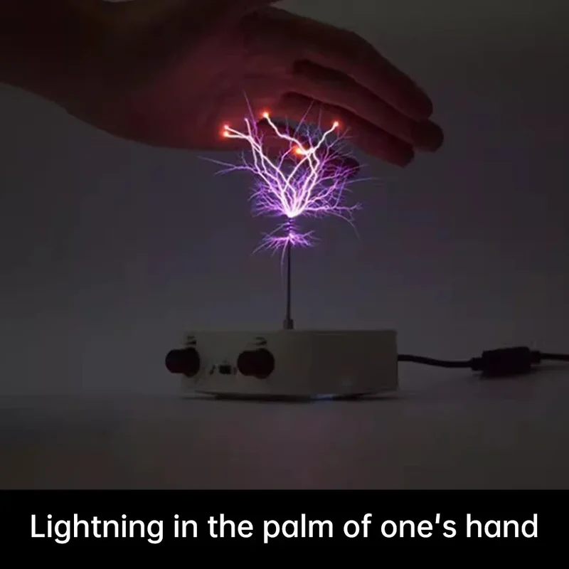 AC110-220V Input Dual Mode Music Tesla Coil Palm Tesla Coil High Frequency Voltage Pulse arc Generator Artificial Lightning