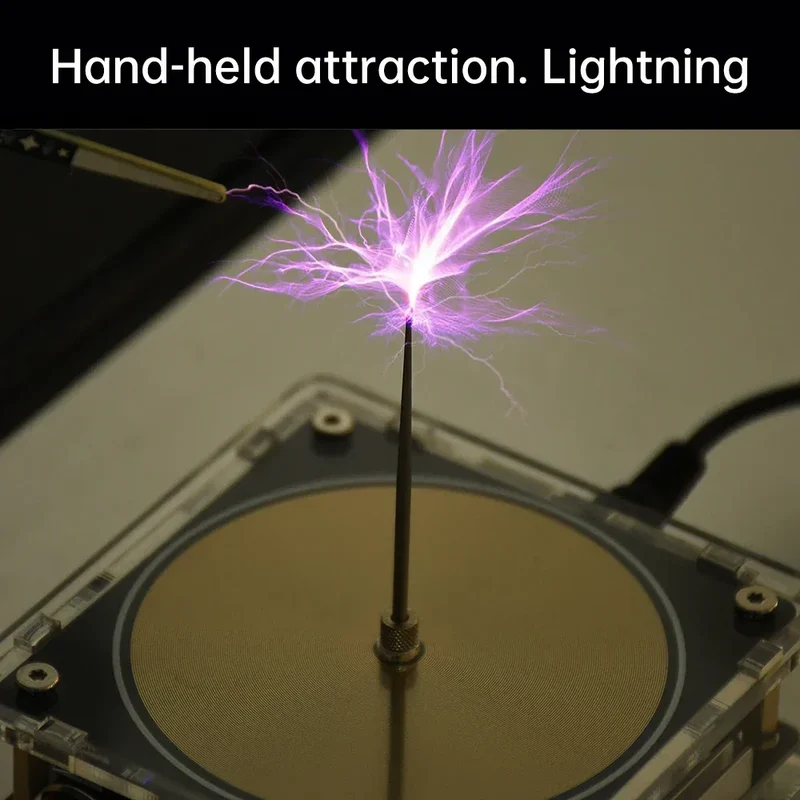 AC110-220V Input Dual Mode Music Tesla Coil Palm Tesla Coil High Frequency Voltage Pulse arc Generator Artificial Lightning