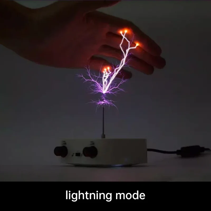 AC110-220V Input Dual Mode Music Tesla Coil Palm Tesla Coil High Frequency Voltage Pulse arc Generator Artificial Lightning
