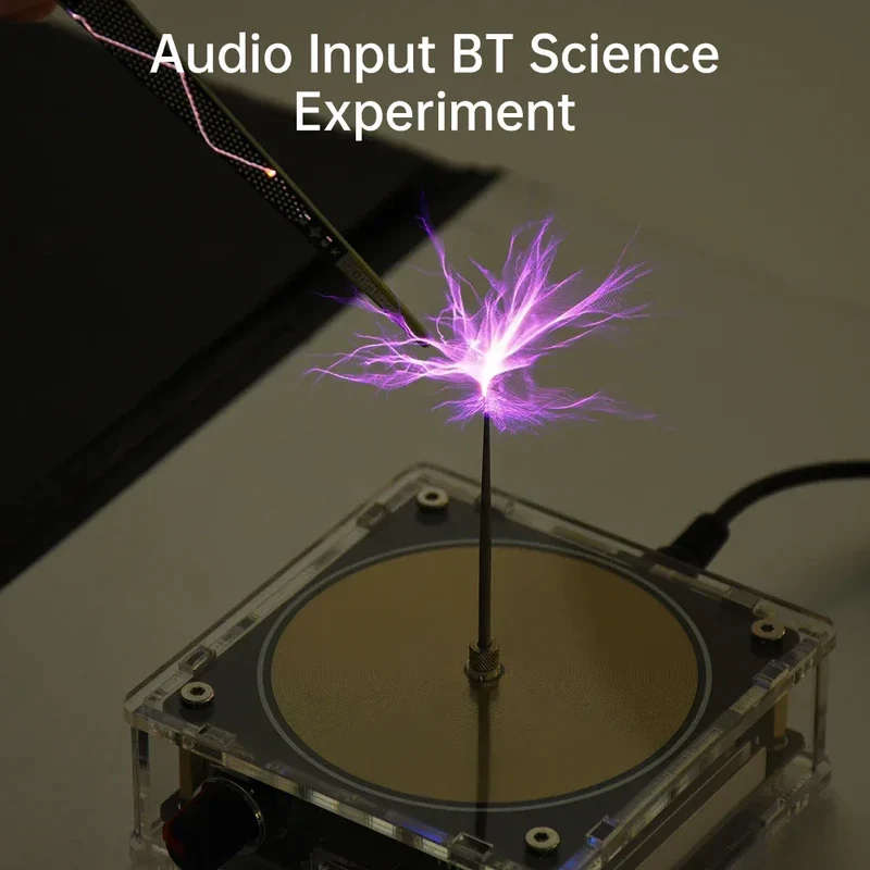 AC110-220V Input Dual Mode Music Tesla Coil Palm Tesla Coil High Frequency Voltage Pulse arc Generator Artificial Lightning