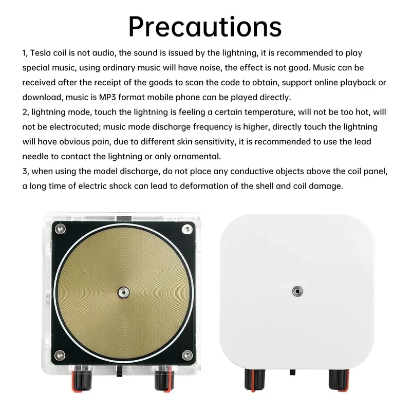 AC110-220V Input Dual Mode Music Tesla Coil Palm Tesla Coil High Frequency Voltage Pulse arc Generator Artificial Lightning