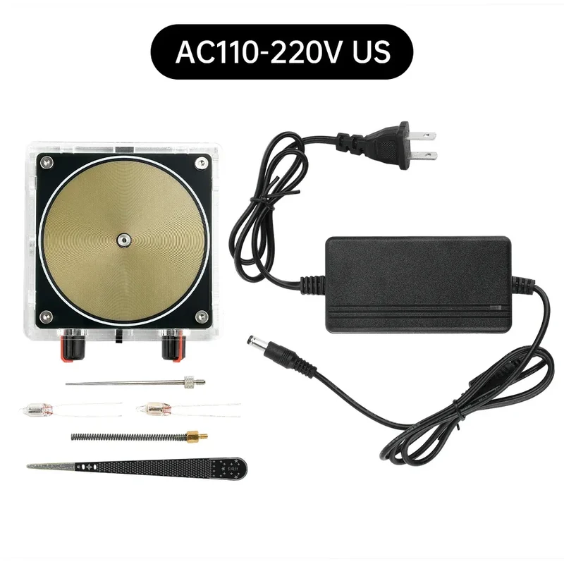 AC110-220V Input Dual Mode Music Tesla Coil Palm Tesla Coil High Frequency Voltage Pulse arc Generator Artificial Lightning