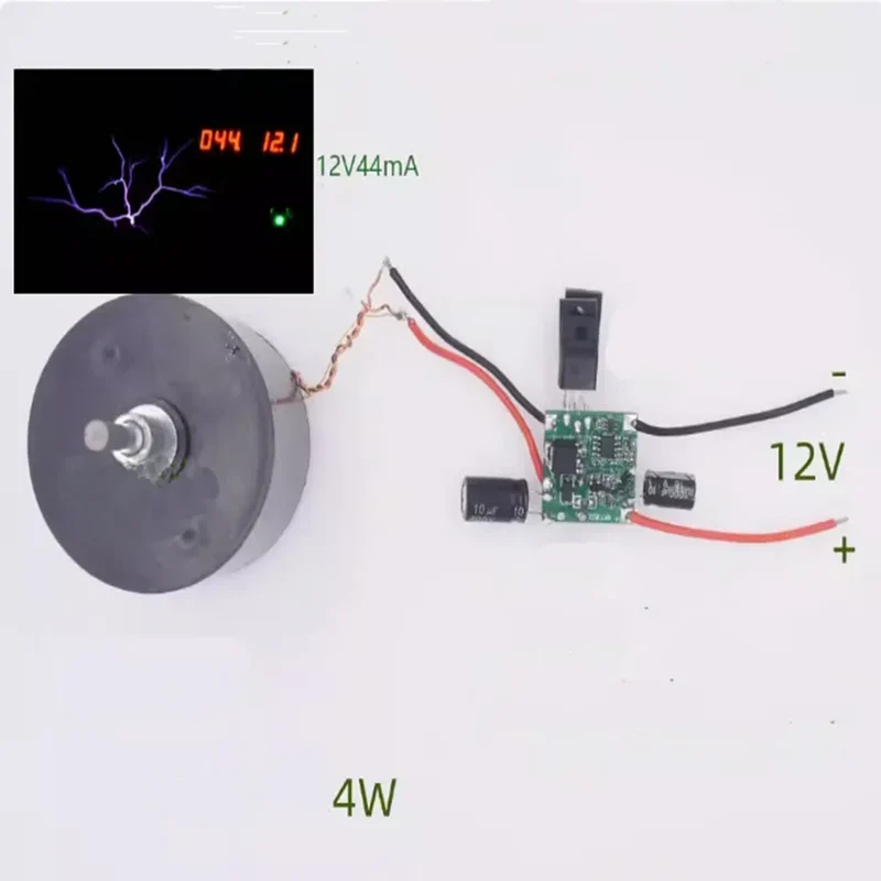 Taidacent 4W Micro-Power 12V Toy Music Tesla Coil Generator Kit Arc Pulse Booster Coil High Voltage Air Discharge Boost Module