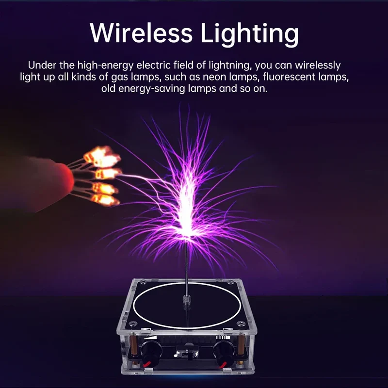 10cm Tesla Coil Arc Generator Touchable Artificial Lightning for Physics Teach Electromagnetic Science Popularization Experiment