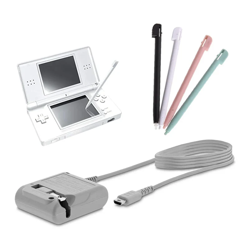 DS Lite Charger Kit, AC Power Adapter Charger and Stylus Pen for Nintendo DS Lite Systems Wall Travel Charging Cable 5.2V 450mA