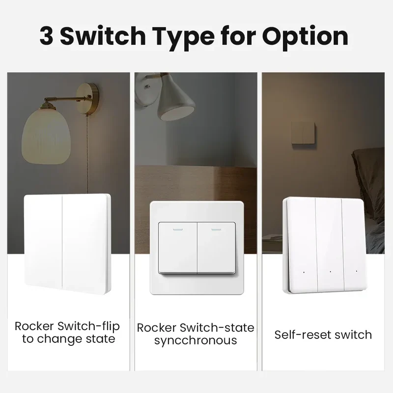 AVATTO WiFi Smart Light Switch Module，1/2/3/4 Gang DIY Breaker Neutral Wire Control Works With Tuya Alexa, Google Home