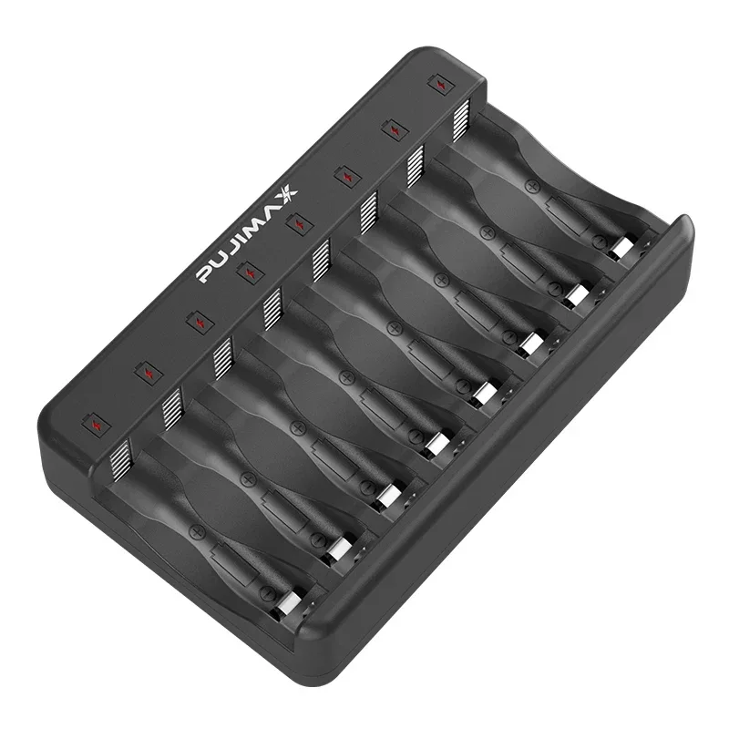 PUJIMAX 8-Slots 1.2V LCD Display Smart Battery Charger For AA/AAA NiMh NiCd Rechargeable Batteries aa aaa Batteries Charger