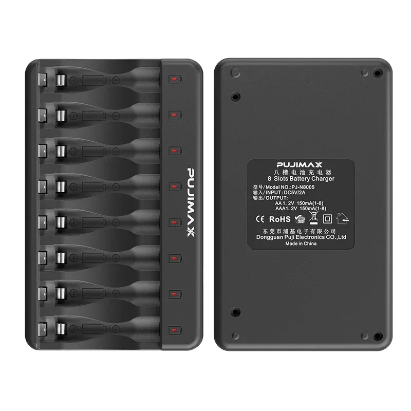 PUJIMAX 8-Slots 1.2V LCD Display Smart Battery Charger For AA/AAA NiMh NiCd Rechargeable Batteries aa aaa Batteries Charger