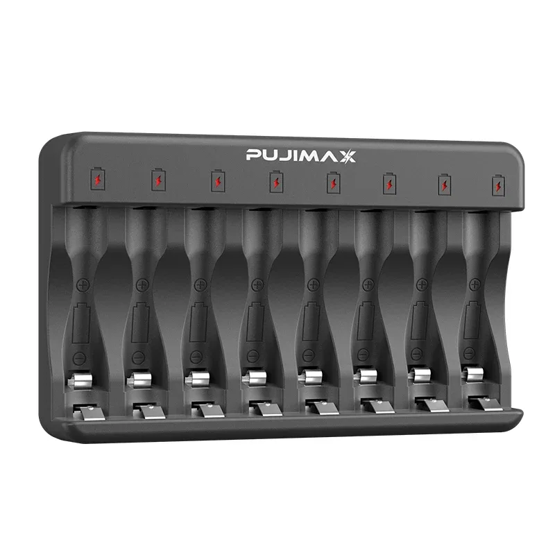 PUJIMAX 8-Slots 1.2V LCD Display Smart Battery Charger For AA/AAA NiMh NiCd Rechargeable Batteries aa aaa Batteries Charger