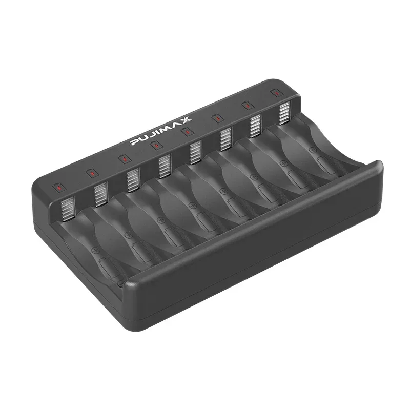 PUJIMAX 8-Slots 1.2V LCD Display Smart Battery Charger For AA/AAA NiMh NiCd Rechargeable Batteries aa aaa Batteries Charger
