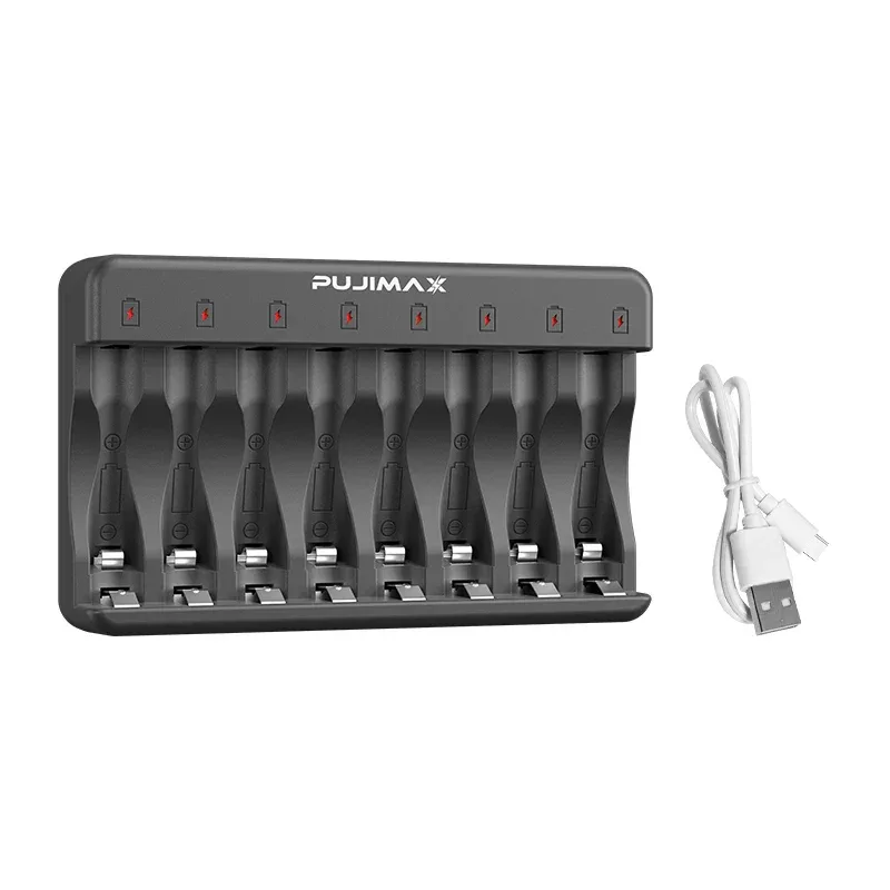 PUJIMAX 8-Slots 1.2V LCD Display Smart Battery Charger For AA/AAA NiMh NiCd Rechargeable Batteries aa aaa Batteries Charger