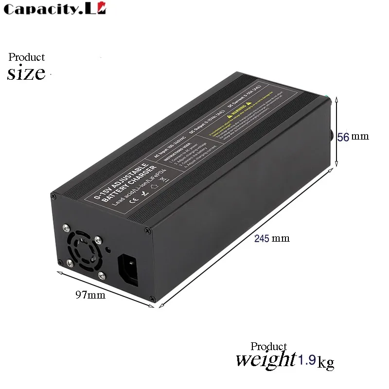 Portable 12V100A Lifepo4 Battery Charger 40A 50A Lithium Battery Charger 60A 85A with Adjustable Voltage and Current Anderson