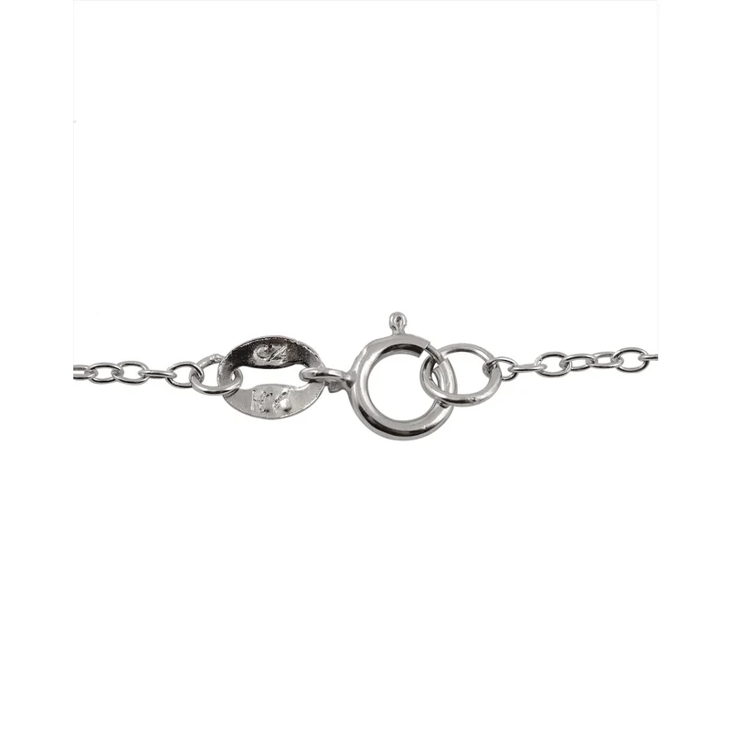 TD Collette Z Platinum Clear Pear with Round Cubic Zirconia Swirl Pendant Necklace Geometric Sterling Silver Rhodium Plating