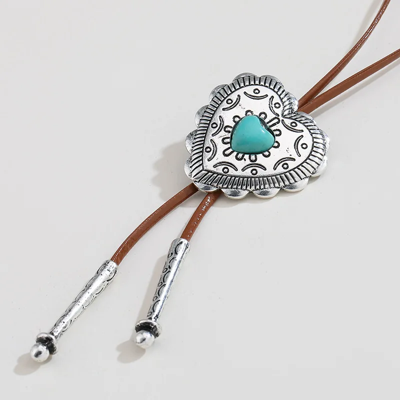 FCJ European and American Retro Style Turquoise Cross Necklace Fashion Pendants & Charms