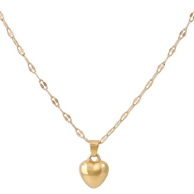 1Pc Stainless Steel Snake Chain Simple Love Pendant Necklace Personalized Trendy Fashion