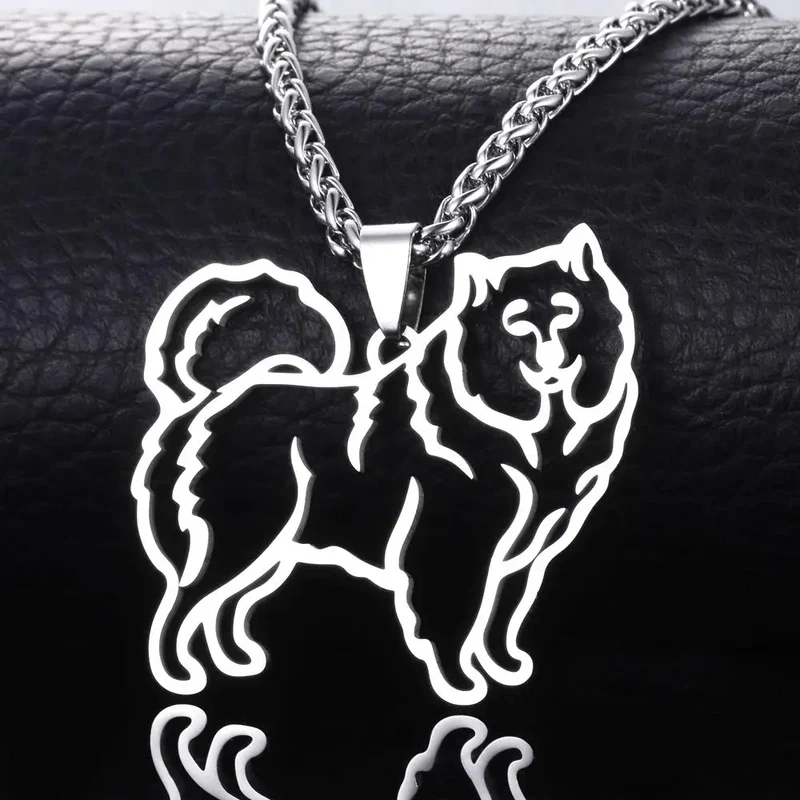 Samoyed Sammy by Bjelkier Stainless Steel Dog Pendant Necklace Fashionable Accessory Made in China