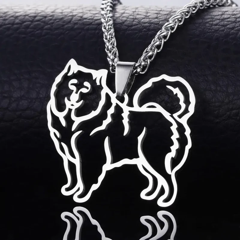 Samoyed Sammy by Bjelkier Stainless Steel Dog Pendant Necklace Fashionable Accessory Made in China