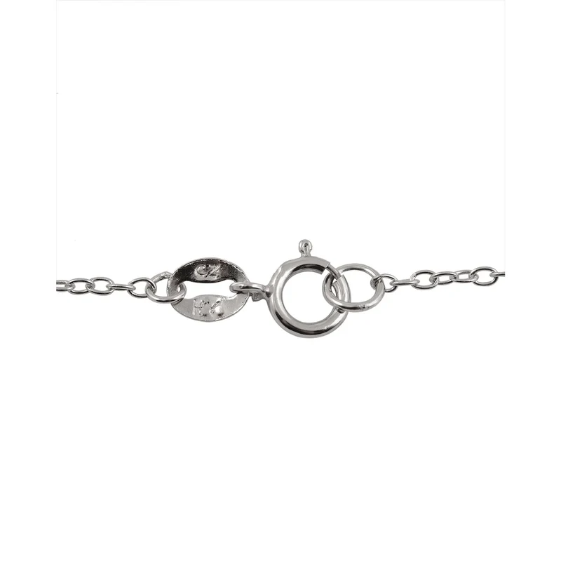 TD Collette Z Sterling Silver Fine Pendant Necklace with Green and White Cubic Zirconia in Diamond-shape