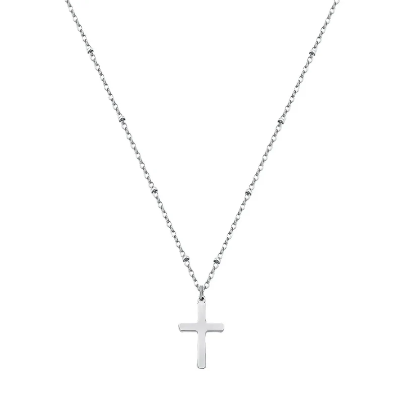 Refined Chic Hypoallergenic 18K Gold Plated Stainless Steel Cross Necklace with Adjustable Chain Daily Wear