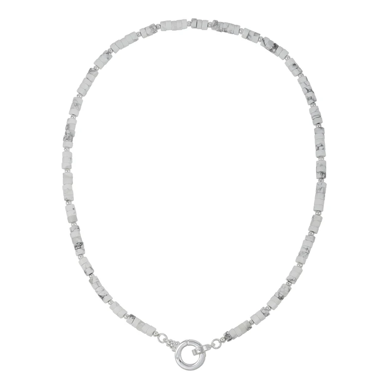 86 YORK Brand Classic Simple Gray Red Stone Necklace Collarbone Fashion Metal Chain Necklace for Women