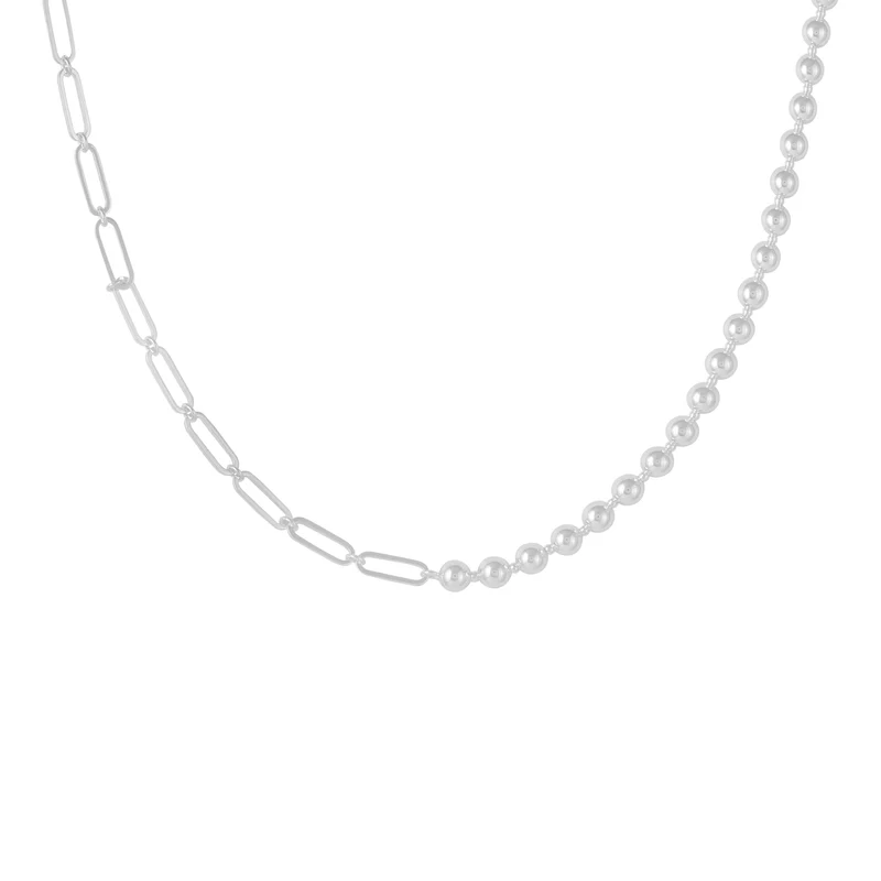 86 YORK Brand Classic Retro Simple Heart Zircon Necklace Collarbone Light Luxury Metal Chain Necklace for Women
