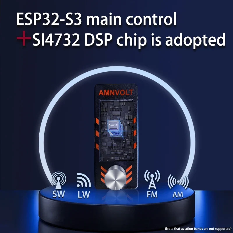 Upgraded V3S AMNVOLT Mini SI4732 DSP Radio Receiver FM AM SSB LSB USB Full Band Pocket Radio with Hi-Z Headphone Amplifier