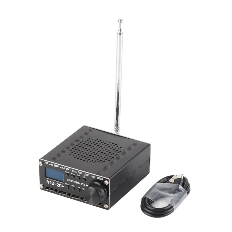 Full Band Radio Receiver AM LW MW SW SSB LSB USB Scanner Portable with Antenna ATS-20+ Si4735 Electronic Components