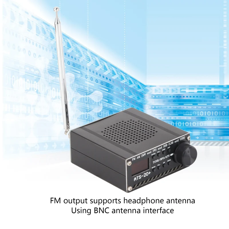 Full Band Radio Receiver AM LW MW SW SSB LSB USB Scanner Portable with Antenna ATS-20+ Si4735 Electronic Components