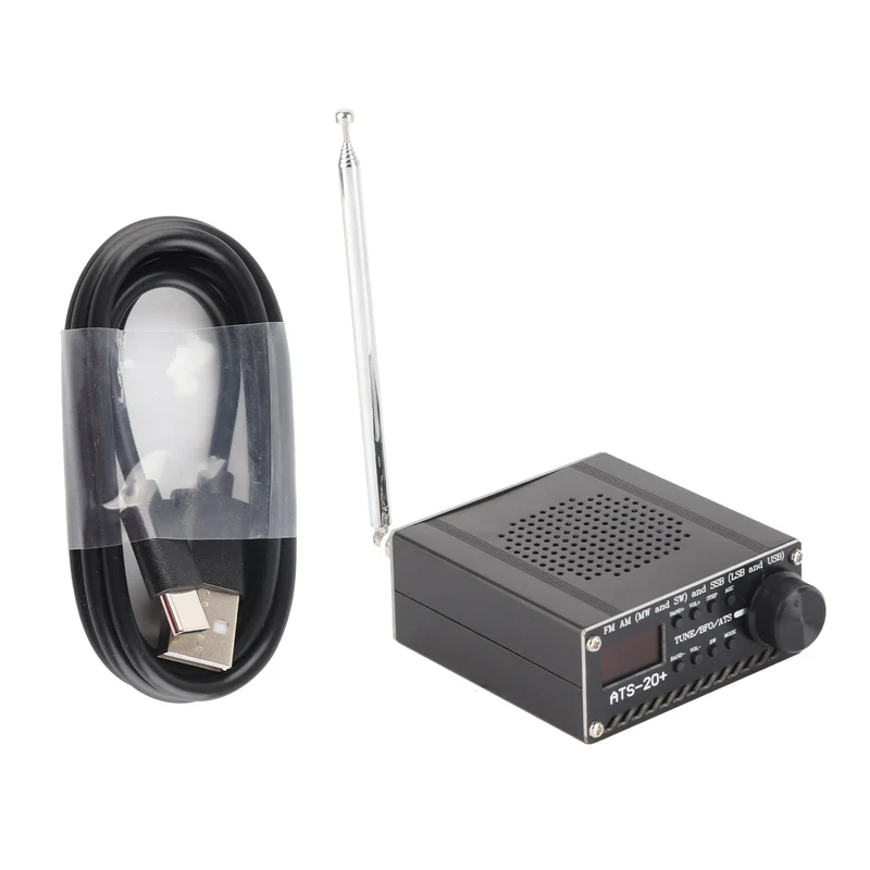 Full Band Radio Receiver AM LW MW SW SSB LSB USB Scanner Portable with Antenna ATS-20+ Si4735 Electronic Components