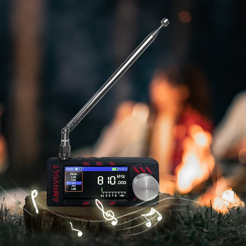 Upgraded V3S AMNVOLT Mini SI4732 DSP Radio Receiver FM AM SSB LSB USB Full Band Pocket Radio with Hi-Z Headphone Amplifier