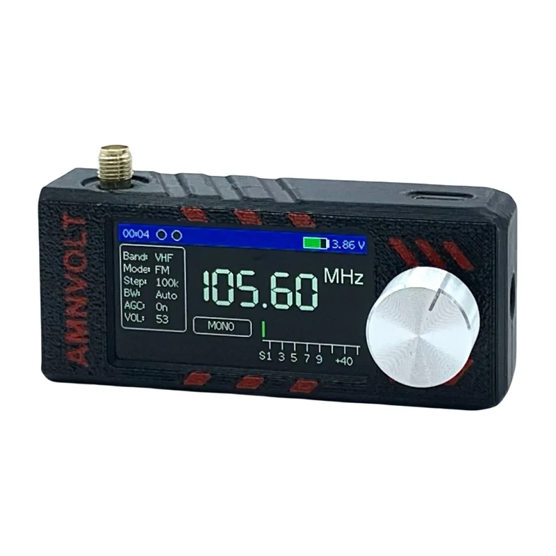 Upgraded V3S AMNVOLT Mini SI4732 DSP Radio Receiver FM AM SSB LSB USB Full Band Pocket Radio with Hi-Z Headphone Amplifier