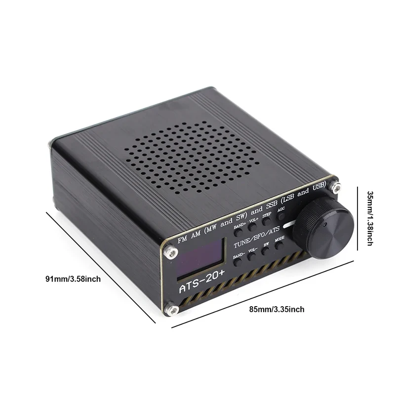 ATS-20+Si4732 Portable Handheld Radio Recorder 0.96 Inch OLED Screen FM AM SSB Scanner FM AM MW&SW SSB LSB & USB with Antenna