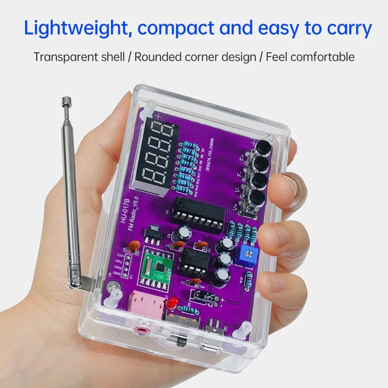 DIY FM Radio Electronic Kit 87-108MHz Adjustable Frequency Digital Display Soldering Project Practice Solder RDA5807S