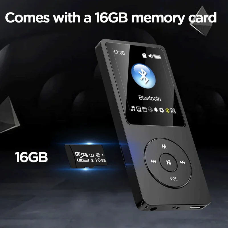 Portable Bluetooth MP3 Player HIFI Music Speakers MP4 Media FM Radio Recorder USB Charging Pocket Sports Running Music Play