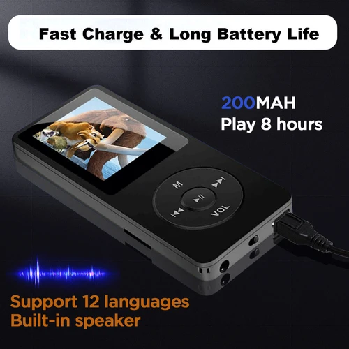 Portable Bluetooth MP3 Player HIFI Music Speakers MP4 Media FM Radio Recorder USB Charging Pocket Sports Running Music Play