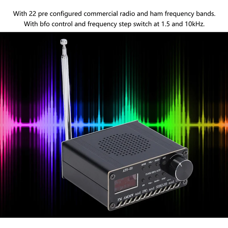ATS-20 Radio Full Band Receiver DSP FM AM SSB Si4732 Portable Rechargeable with Antenna