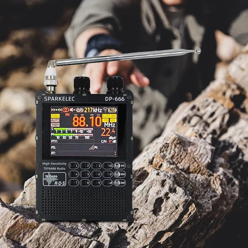 DP-666 TEF6686 Radio High Sensitivity Full Band FM AM Short Wave Radio with LCD Display High Sensitivity DSP Receiver Radio