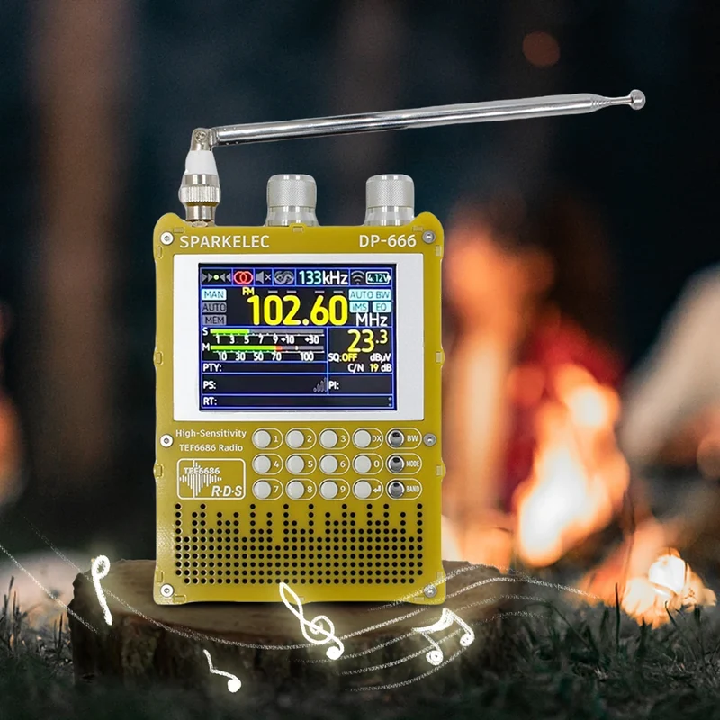 DP-666 TEF6686 Radio High Sensitivity Full Band FM AM Short Wave Radio with LCD Display High Sensitivity DSP Receiver Radio