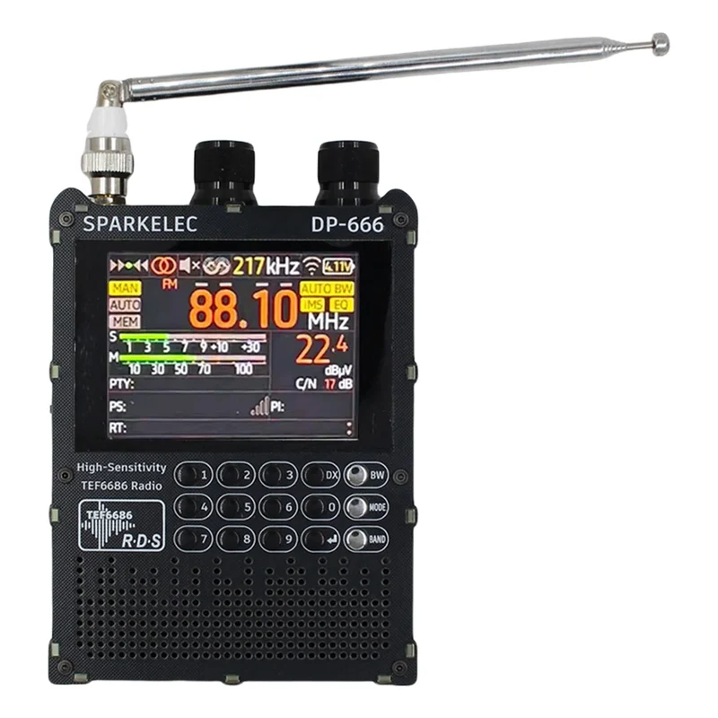 DP-666 TEF6686 Radio High Sensitivity Full Band FM AM Short Wave Radio with LCD Display High Sensitivity DSP Receiver Radio