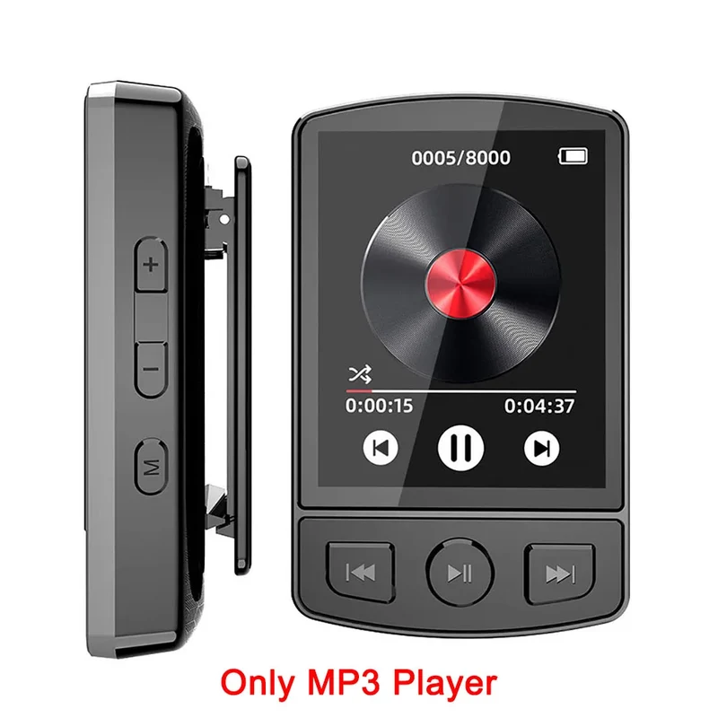 MP3 Player Portable Sport Clip Walkman HiFi Sound Bluetooth-Compatible 5.0 Student Walkman 1.8 Inch Screen with FM Radio E-Book