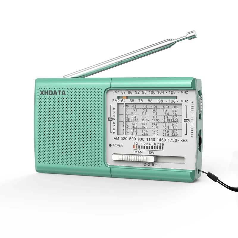 XHDATA D219 Portable Radio AM FM MW Shortwave Worldband Receiver DSP High Sensitivity 1kHz Fine Tuning Radio AA Battery Powered