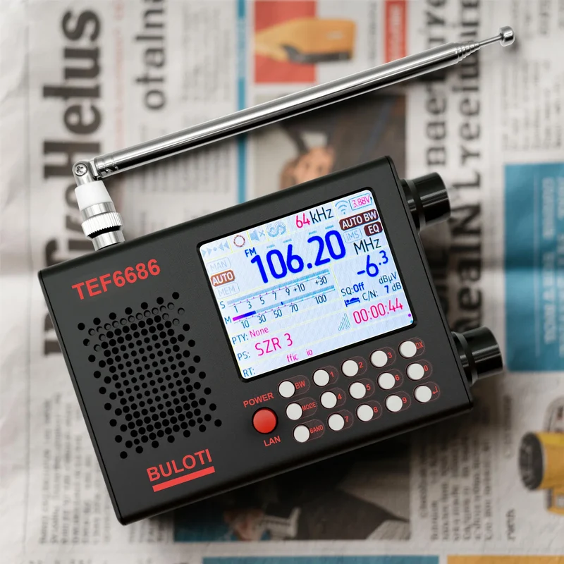 TEF6686 Radio, Touch Screen, Full Band FM High Sensitivity AM FM, Shortwave