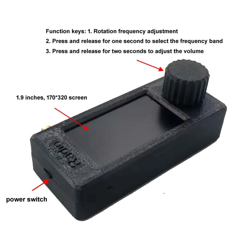 SI4732 V3 Mini Pocket 0.5-108mhz SSB AM FM HF SW MW Display All Band Receiver Radio With 2 Antenna Built-In Speaker