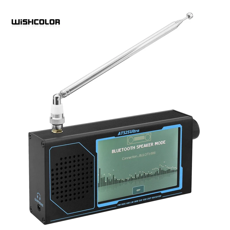 Wishcolor ATS25 ULTRA FM SW SSB MW LW AIR SDR Receiver Aviation Band Receiver Supports Bluetooth WiFi with 4-inch Touch Screen