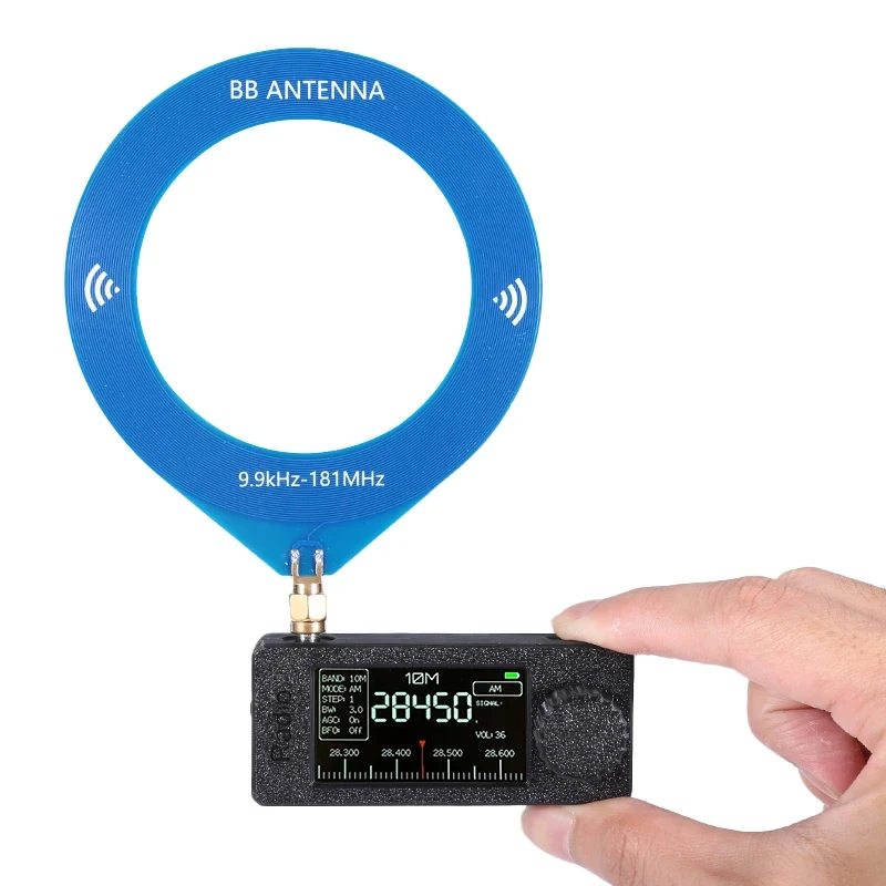 1.9inch IPS Screen LSB USB AM FM FM/AM Radio 0.5-108mhz SI4732 Mini Pocket Radio HF SW MW VHF Radio with Donut Antenna