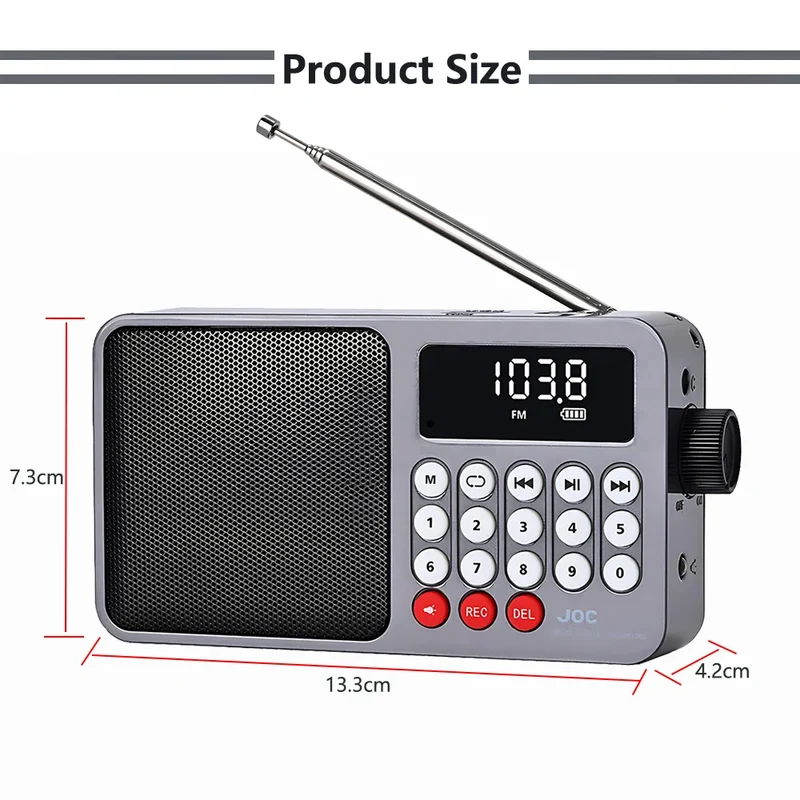 Solar FM Radio Portable Bluetooth Speaker with LED Light support Recording TF Card USB Play Wireless Speaker Radio FM Receiver