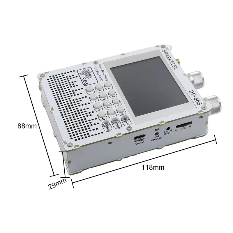 DP-666 TEF6686 Radio High Sensitivity FM AM Short Wave 2.8inch IPS Touch LCD Screen 5000mAh FM LW MW SW Full Band DSP Radio